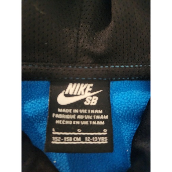 Nike SB Blue/Black Full Zip Hoodie sz L 12/13YR‎ Skating Ball Hang out Chill - Picture 8 of 8